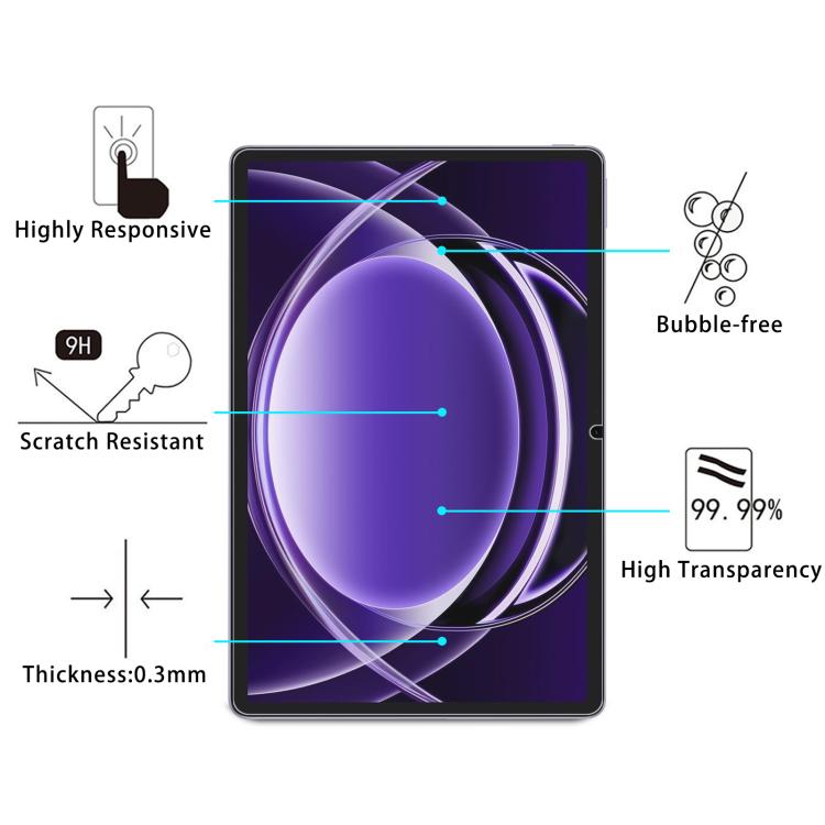 For Realme Pad 2 Lite 4G 2pcs 9H 0.3mm Explosion-proof Tempered Glass Film