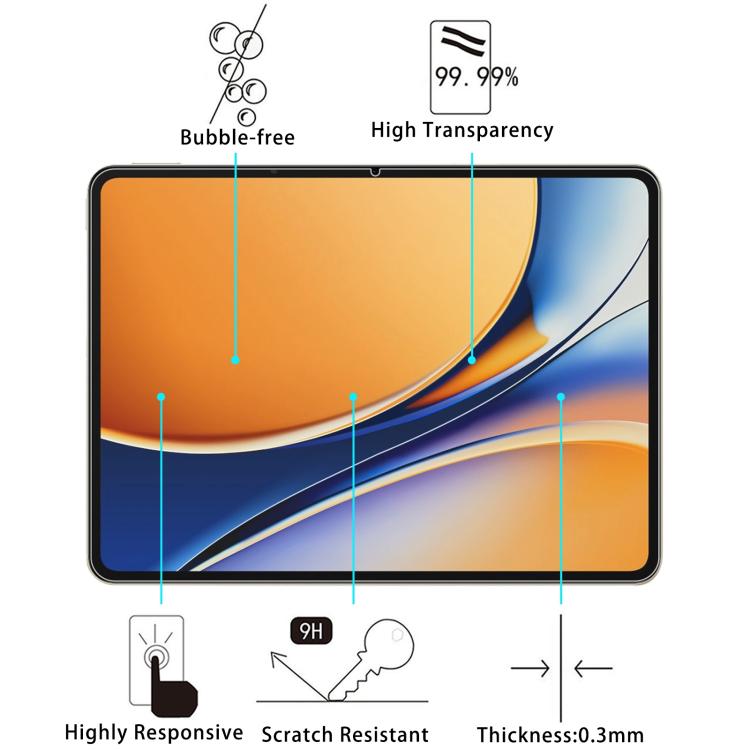 For Realme Pad 3 11.6 inch 2pcs 9H 0.3mm Explosion-proof Tempered Glass Film