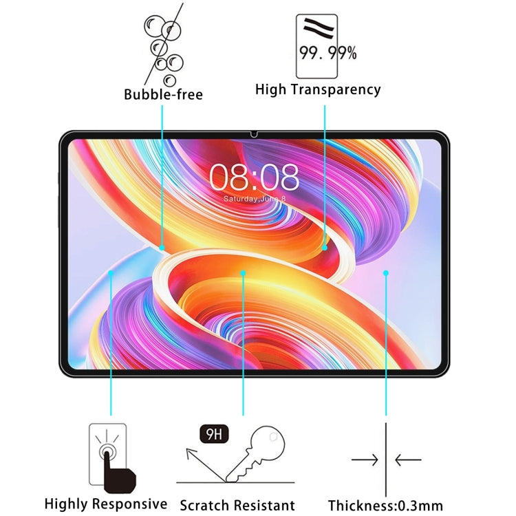 For Teclast T50 Plus 11 2pcs 9H 0.3mm Explosion-proof Tempered Glass Film
