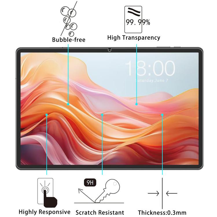 For Teclast T65 2026&2025 / T65 Plus 2pcs 9H 0.3mm Explosion-proof Tempered Glass Film