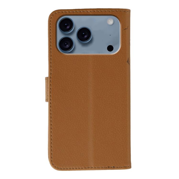 For iPhone 17 Pro Max Feather Pattern Litchi Texture Leather Phone Case