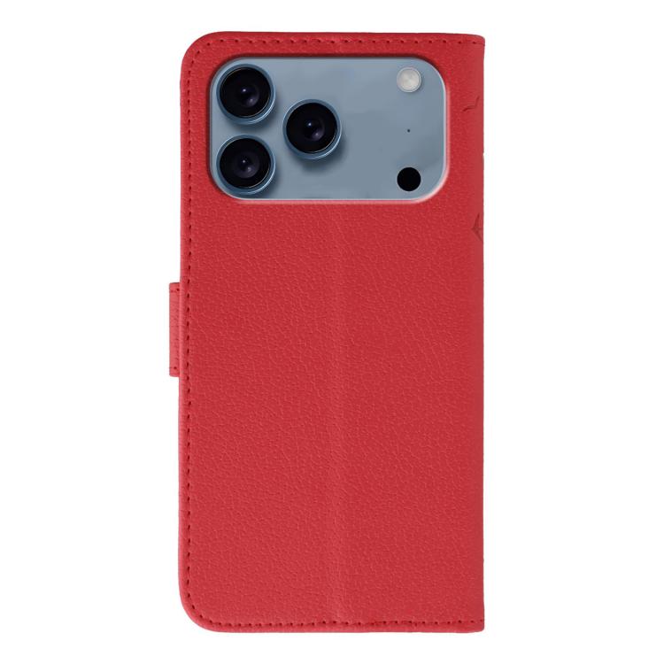 For iPhone 17 Pro Feather Pattern Litchi Texture Leather Phone Case