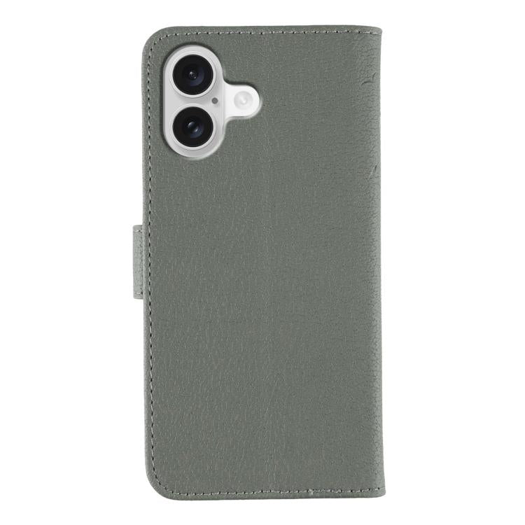 For iPhone 17 Feather Pattern Litchi Texture Leather Phone Case