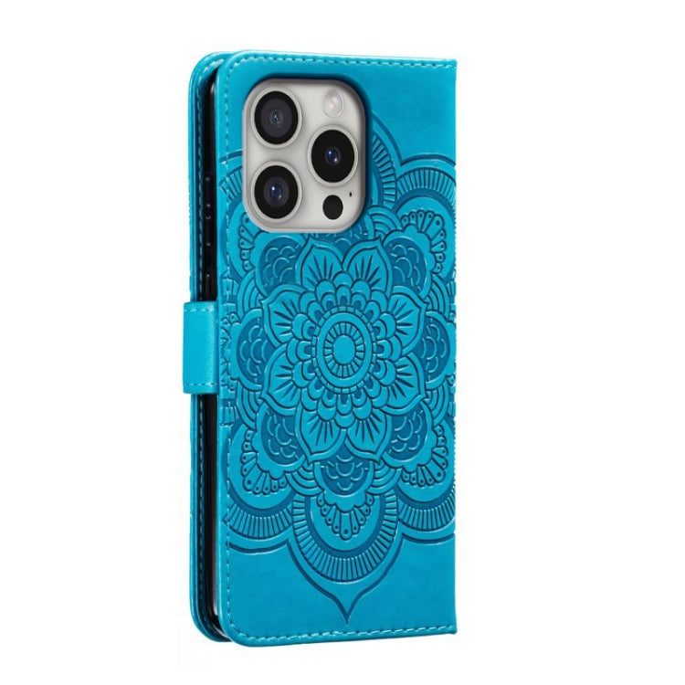 For iPhone 16 Pro Mandala Embossing Pattern Horizontal Flip Leather Phone Case