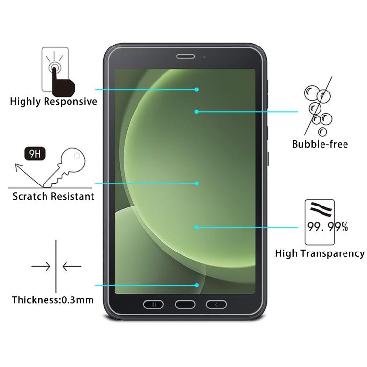 For Galaxy Tab Active5 Tactical Edition 25pcs 9H 0.3mm Explosion-proof Tempered Glass Film