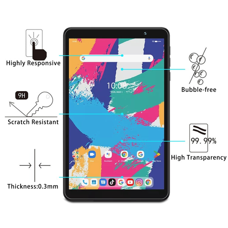 For Umidigi G1 Tab Mini 2pcs 9H 0.3mm Explosion-proof Tempered Glass Film