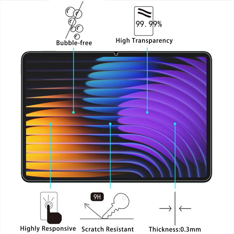 For Xiaomi Redmi Pad M7 11 2pcs 9H 0.3mm Explosion-proof Tempered Glass Film