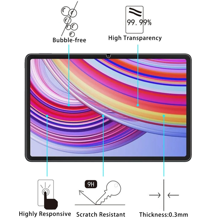 For Redmi Pad 2 Pro/Pad Pro/Poco Pad M1 25pcs 9H 0.3mm Explosion-proof Tempered Glass Film