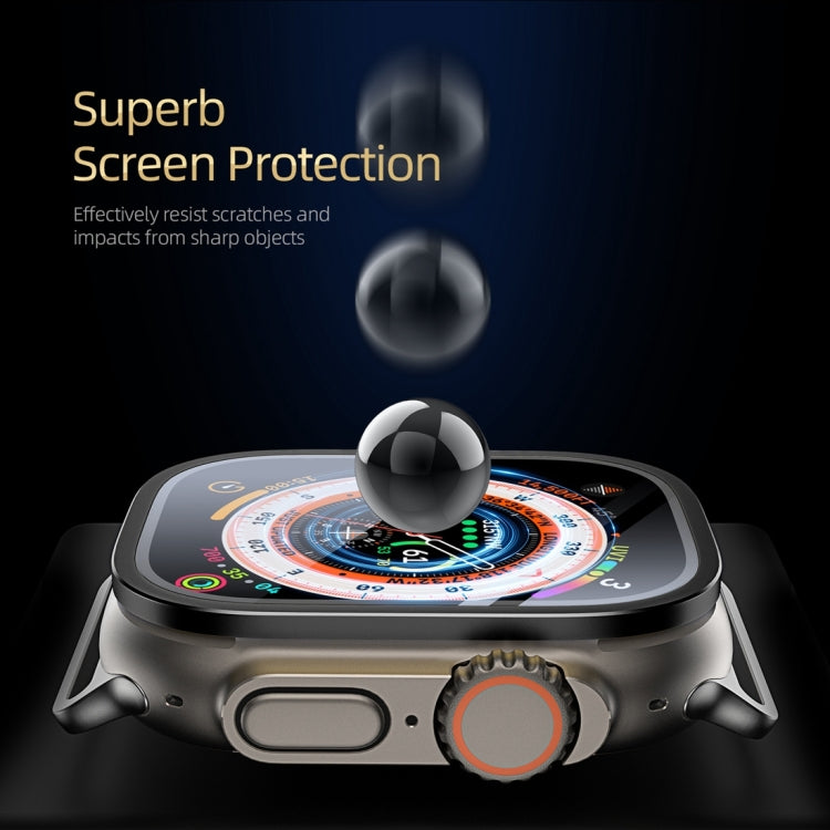 For Apple Watch Ultra 49mm / Ultra 2 49mm DUX DUCIS 2 in 1 Aluminum Alloy Frame Tempered Glass Screen Protector