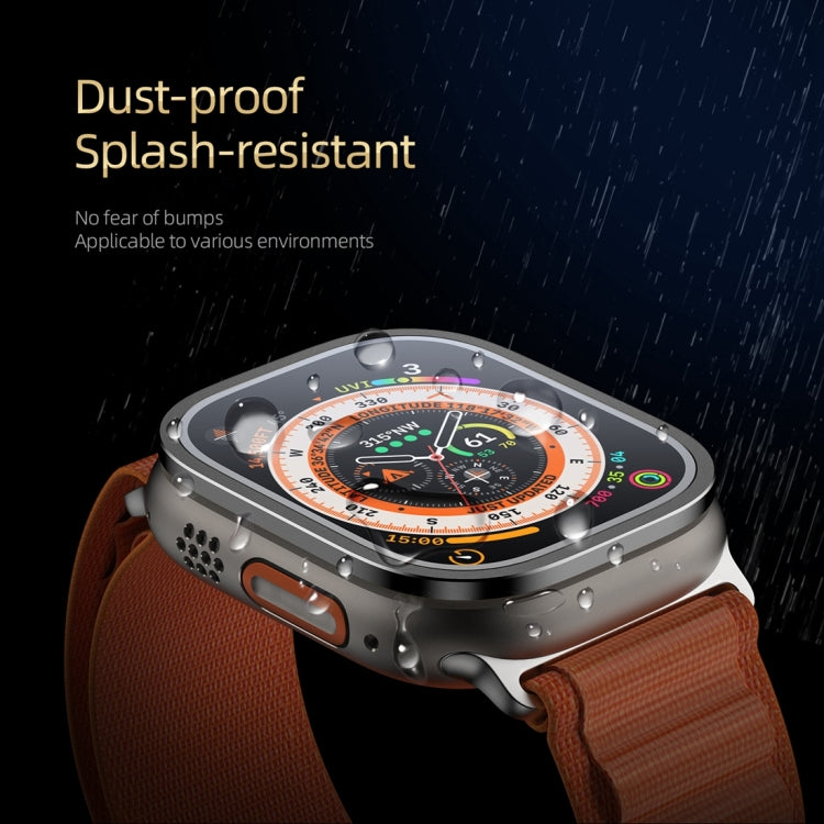 For Apple Watch Ultra 49mm / Ultra 2 49mm DUX DUCIS 2 in 1 Aluminum Alloy Frame Tempered Glass Screen Protector