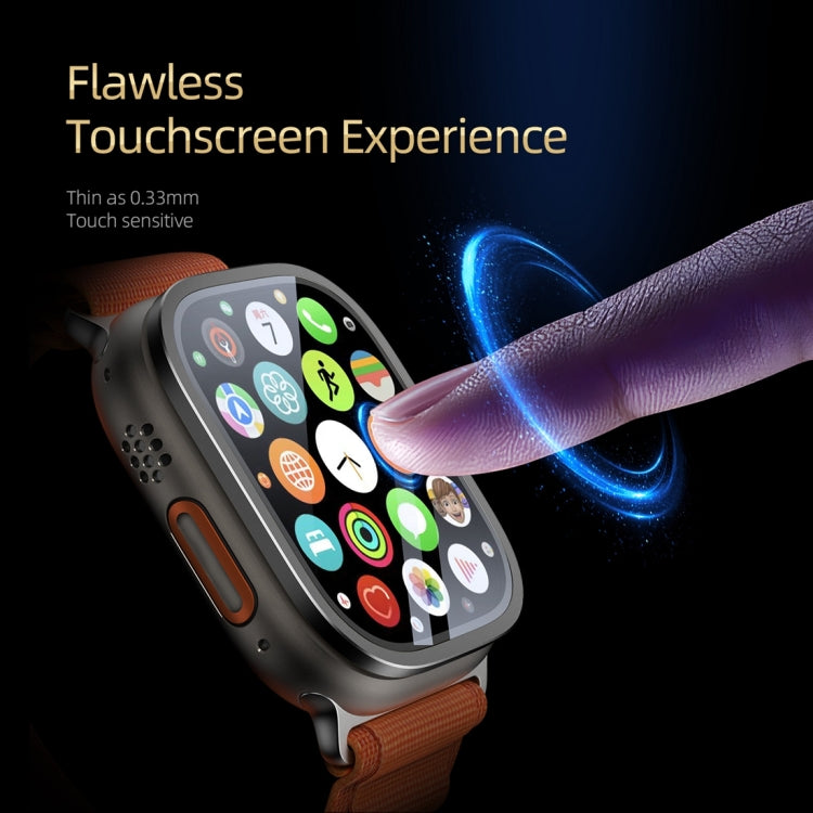For Apple Watch Ultra 49mm / Ultra 2 49mm DUX DUCIS 2 in 1 Aluminum Alloy Frame Tempered Glass Screen Protector