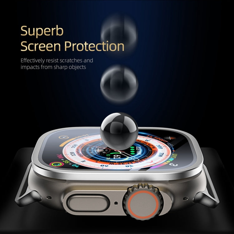 For Apple Watch Ultra 49mm / Ultra 2 49mm DUX DUCIS 2 in 1 Aluminum Alloy Frame Tempered Glass Screen Protector