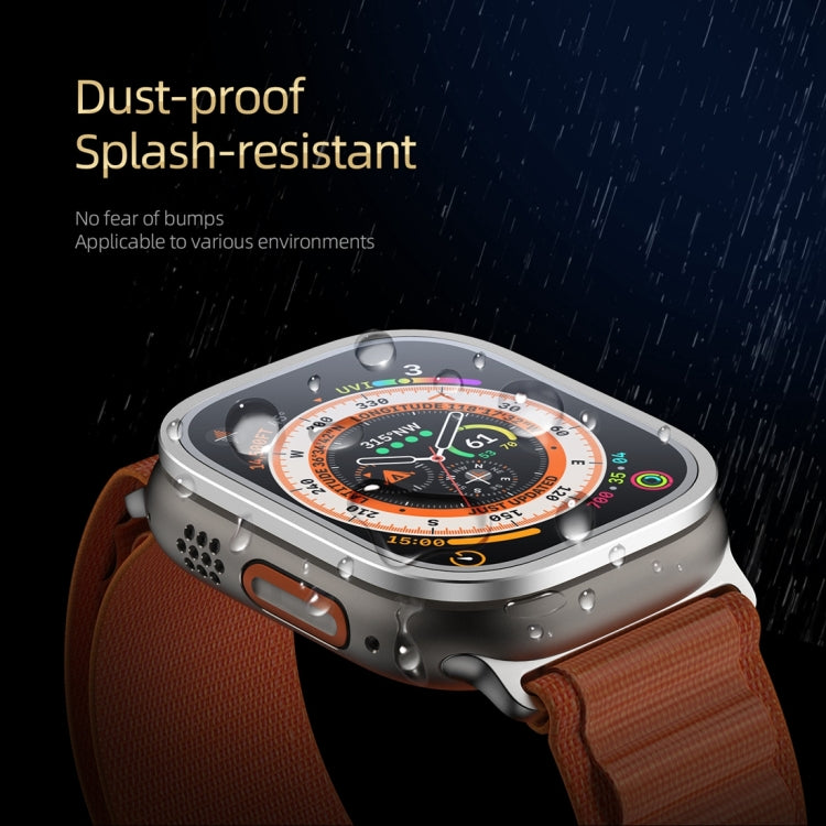 For Apple Watch Ultra 49mm / Ultra 2 49mm DUX DUCIS 2 in 1 Aluminum Alloy Frame Tempered Glass Screen Protector