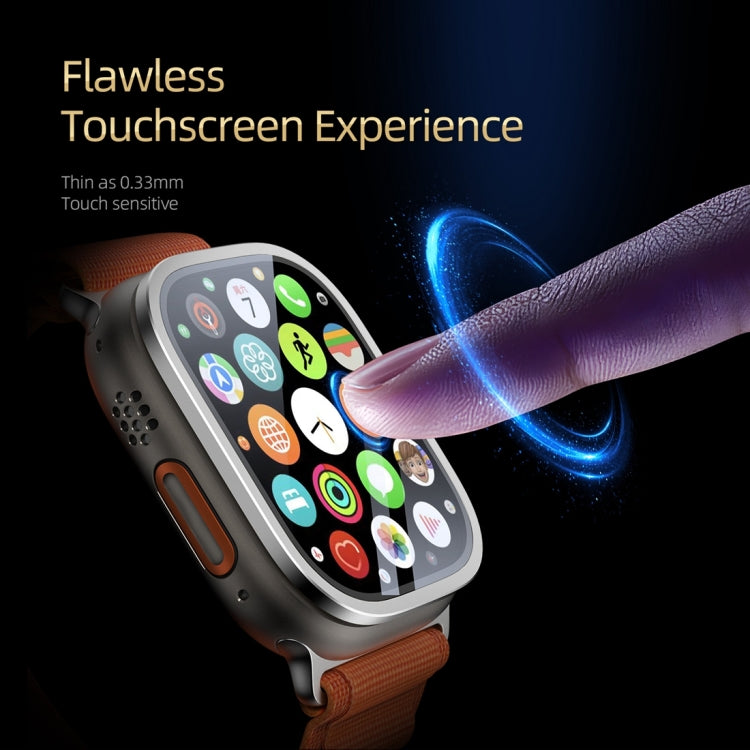 For Apple Watch Ultra 49mm / Ultra 2 49mm DUX DUCIS 2 in 1 Aluminum Alloy Frame Tempered Glass Screen Protector