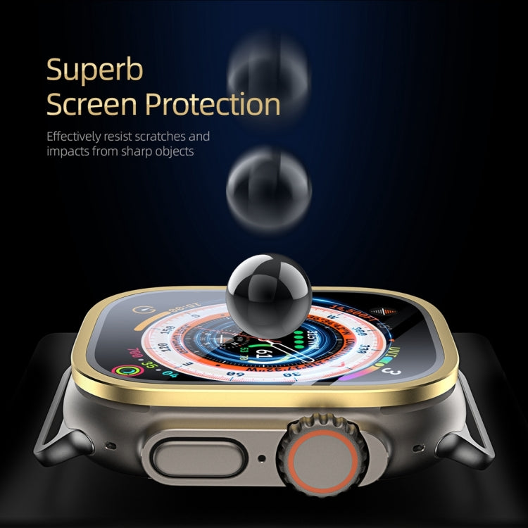 For Apple Watch Ultra 49mm / Ultra 2 49mm DUX DUCIS 2 in 1 Aluminum Alloy Frame Tempered Glass Screen Protector
