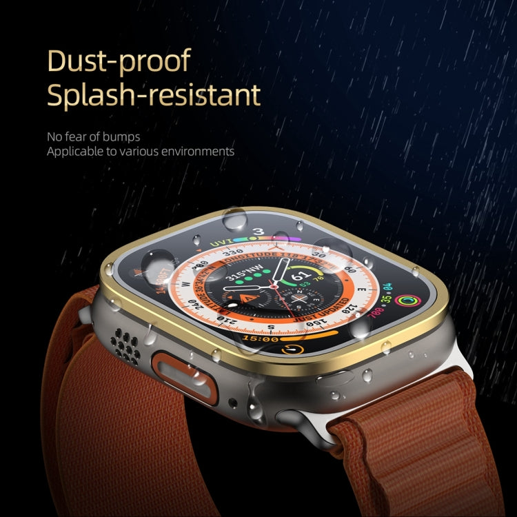 For Apple Watch Ultra 49mm / Ultra 2 49mm DUX DUCIS 2 in 1 Aluminum Alloy Frame Tempered Glass Screen Protector