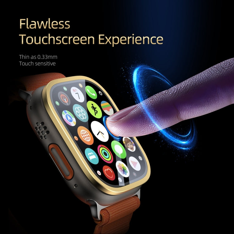For Apple Watch Ultra 49mm / Ultra 2 49mm DUX DUCIS 2 in 1 Aluminum Alloy Frame Tempered Glass Screen Protector