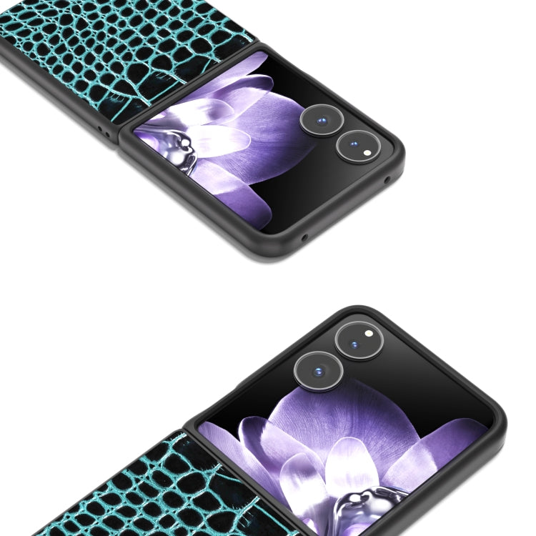 For Xiaomi Mix Flip ABEEL Genuine Leather Crocodile Pattern Black Edge Phone Case