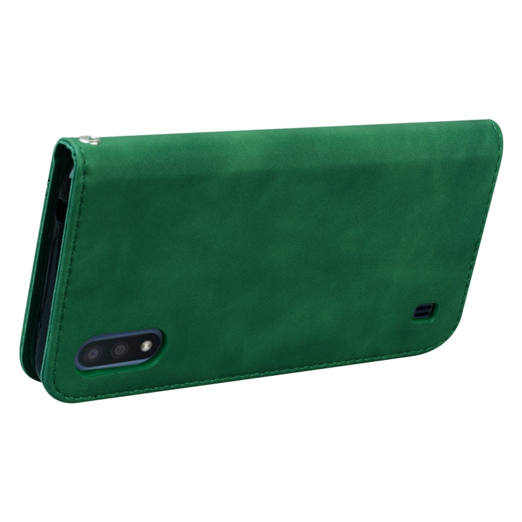 For Samsung Galaxy A01 Frosted Business Magnetic Horizontal Flip PU Leather Case with Holder & Card Slot & Lanyard