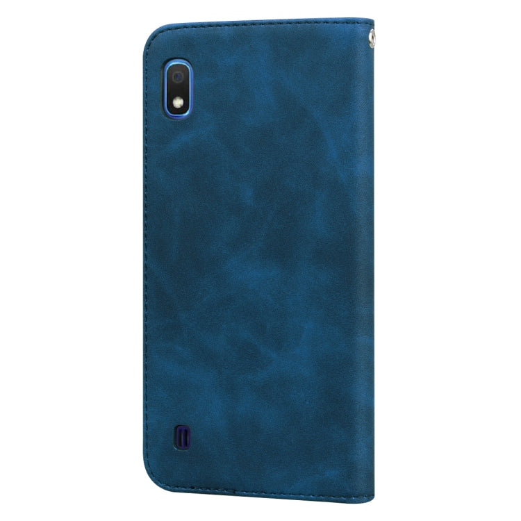 For Samsung Galaxy A10 Frosted Business Magnetic Horizontal Flip PU Leather Case with Holder & Card Slot & Lanyard