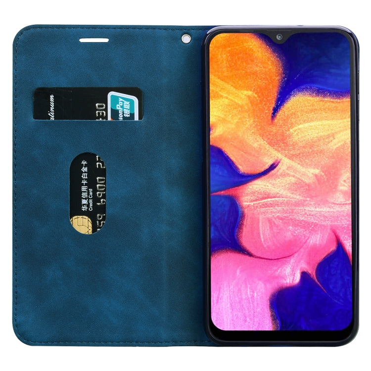 For Samsung Galaxy A10 Frosted Business Magnetic Horizontal Flip PU Leather Case with Holder & Card Slot & Lanyard