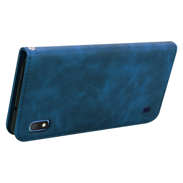 For Samsung Galaxy A10 Frosted Business Magnetic Horizontal Flip PU Leather Case with Holder & Card Slot & Lanyard
