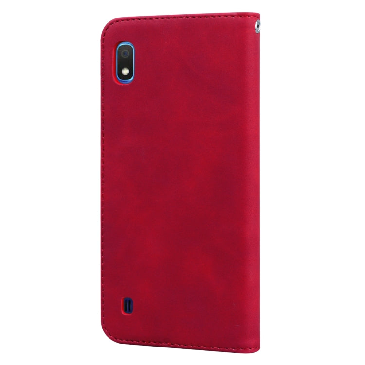 For Samsung Galaxy A10 Frosted Business Magnetic Horizontal Flip PU Leather Case with Holder & Card Slot & Lanyard