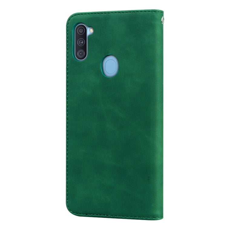 For Samsung Galaxy A11 Frosted Business Magnetic Horizontal Flip PU Leather Case with Holder & Card Slot & Lanyard