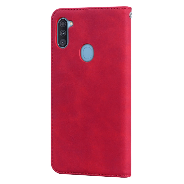 For Samsung Galaxy A11 Frosted Business Magnetic Horizontal Flip PU Leather Case with Holder & Card Slot & Lanyard