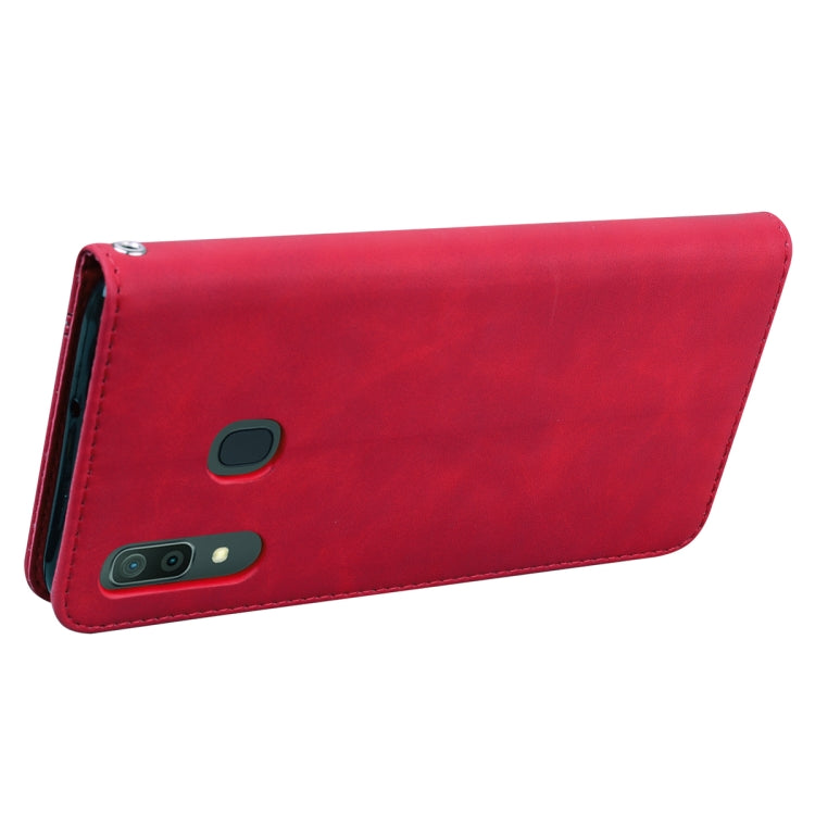 For Samsung Galaxy A30/A20 Frosted Business Magnetic Horizontal Flip PU Leather Case with Holder & Card Slot & Lanyard