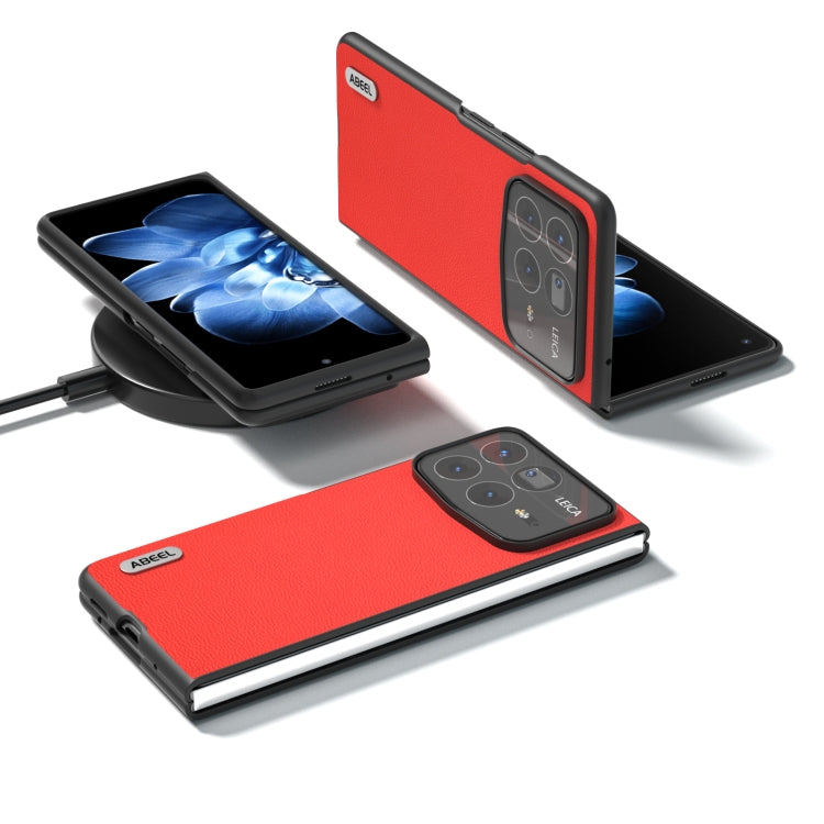 For Xiaomi Mix Fold 4 ABEEL Genuine Leather Luolai Series Phone Case