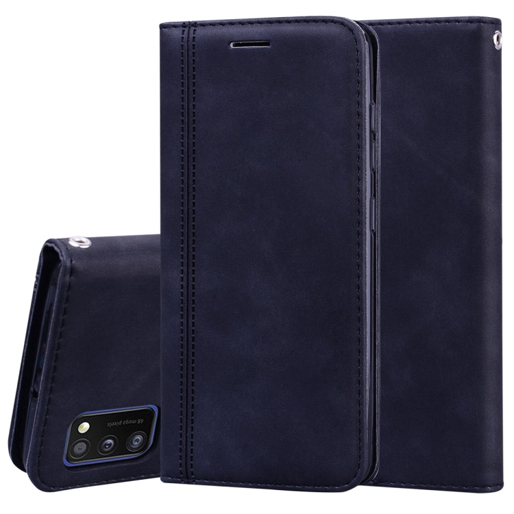 For Samsung Galaxy A41 Frosted Business Magnetic Horizontal Flip PU Leather Case with Holder & Card Slot & Lanyard