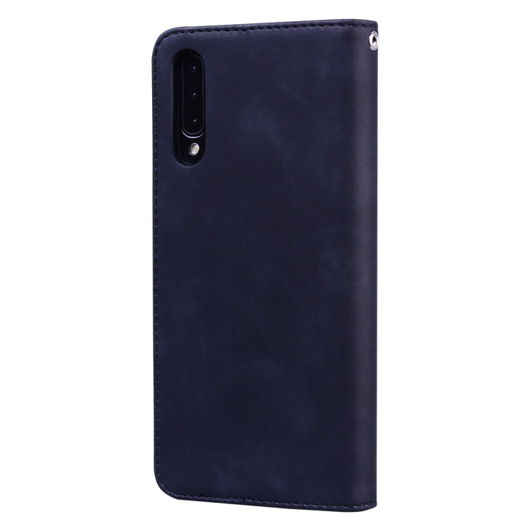 For Samsung Galaxy A50 Frosted Business Magnetic Horizontal Flip PU Leather Case with Holder & Card Slot & Lanyard