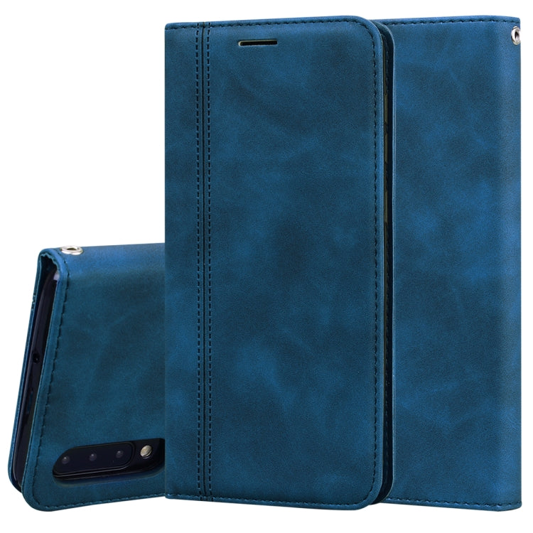 For Samsung Galaxy A50 Frosted Business Magnetic Horizontal Flip PU Leather Case with Holder & Card Slot & Lanyard