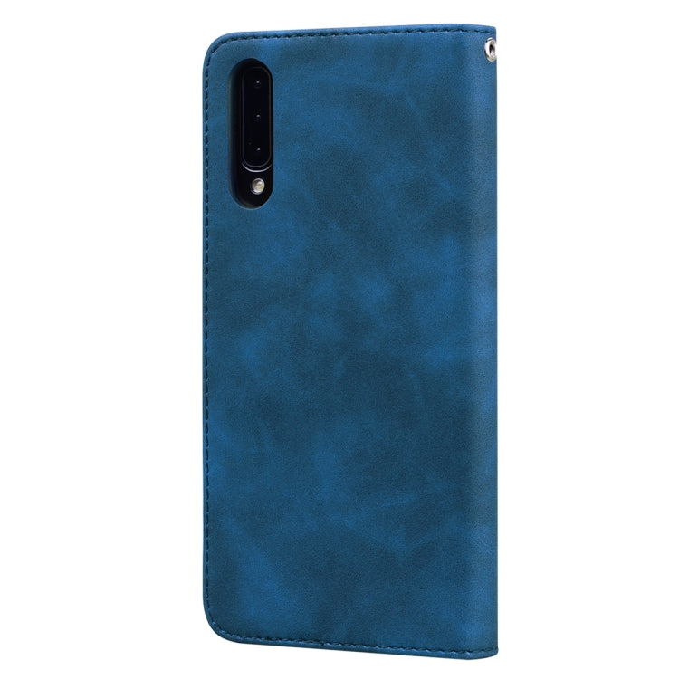 For Samsung Galaxy A50 Frosted Business Magnetic Horizontal Flip PU Leather Case with Holder & Card Slot & Lanyard