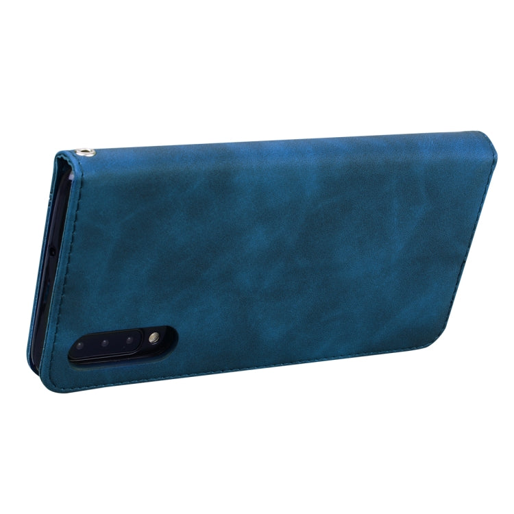 For Samsung Galaxy A50 Frosted Business Magnetic Horizontal Flip PU Leather Case with Holder & Card Slot & Lanyard