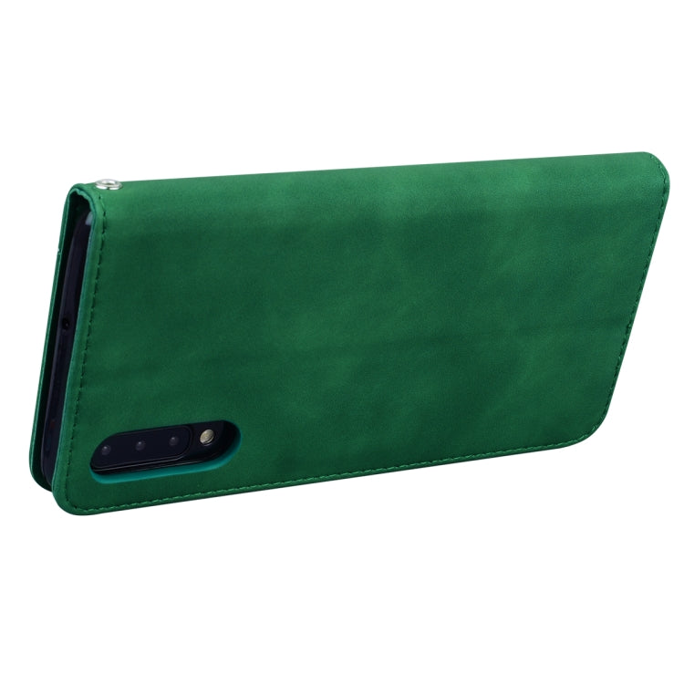 For Samsung Galaxy A50 Frosted Business Magnetic Horizontal Flip PU Leather Case with Holder & Card Slot & Lanyard