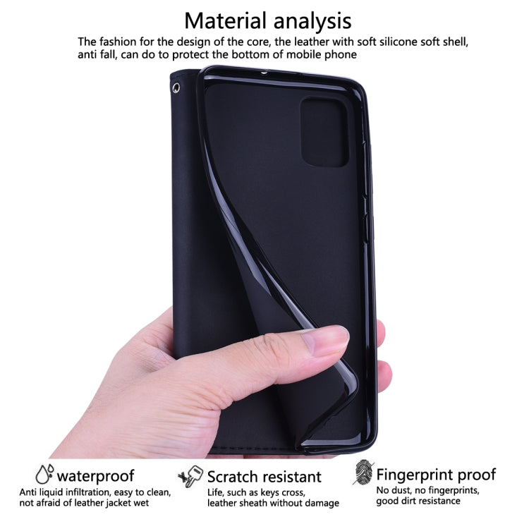 For Samsung Galaxy A51 Frosted Business Magnetic Horizontal Flip PU Leather Case with Holder & Card Slot & Lanyard(Green)