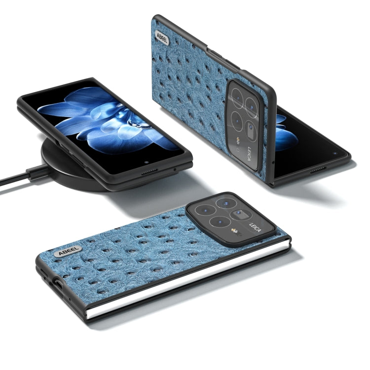 For Xiaomi Mix Fold 4 ABEEL Genuine Leather Ostrich Texture Phone Case
