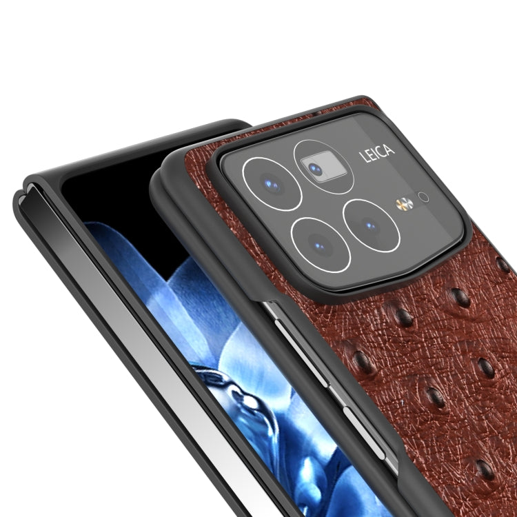 For Xiaomi Mix Fold 4 ABEEL Genuine Leather Ostrich Texture Phone Case