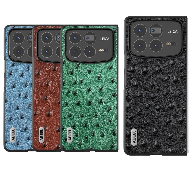 For Xiaomi Mix Fold 4 ABEEL Genuine Leather Ostrich Texture Phone Case