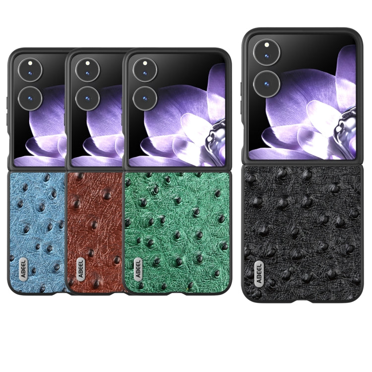 For Xiaomi Mix Flip ABEEL Genuine Leather Ostrich Texture Phone Case