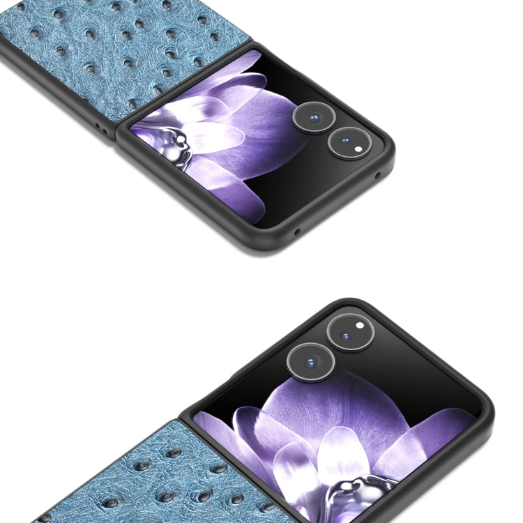 For Xiaomi Mix Flip ABEEL Genuine Leather Ostrich Texture Phone Case