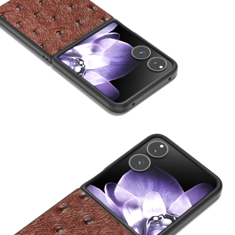 For Xiaomi Mix Flip ABEEL Genuine Leather Ostrich Texture Phone Case