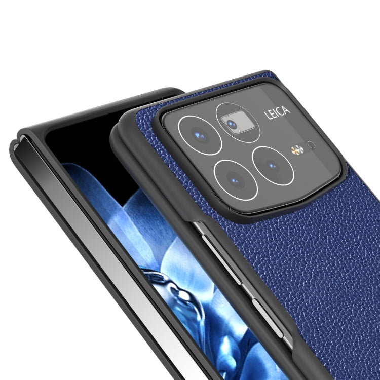 For Xiaomi Mix Fold 4 ABEEL Black Edge Genuine Leather Mino Phone Case