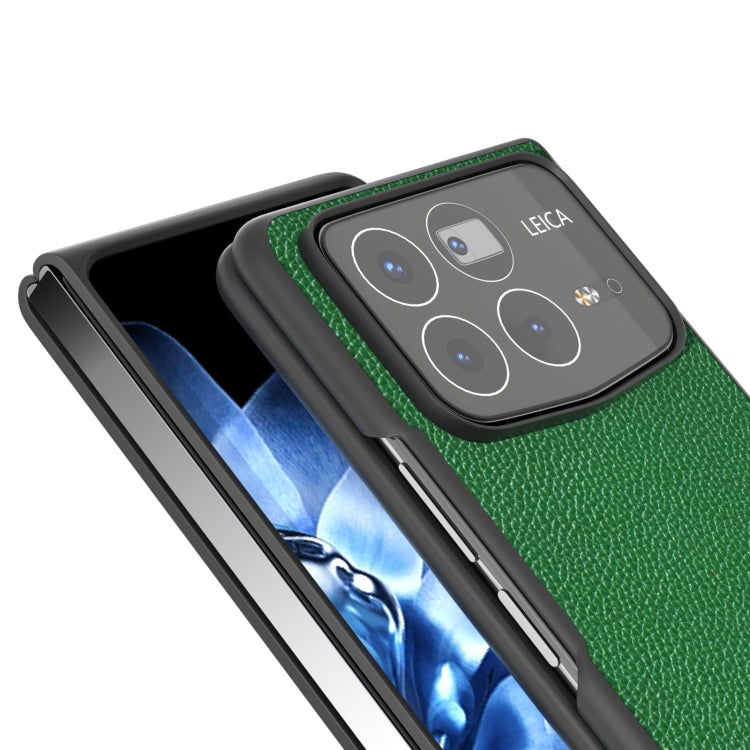 For Xiaomi Mix Fold 4 ABEEL Black Edge Genuine Leather Mino Phone Case