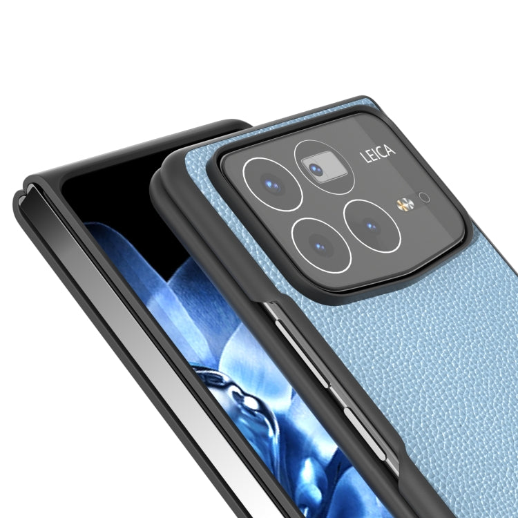 For Xiaomi Mix Fold 4 ABEEL Black Edge Genuine Leather Mino Phone Case