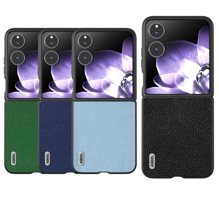 For Xiaomi Mix Flip ABEEL Black Edge Genuine Leather Mino Phone Case