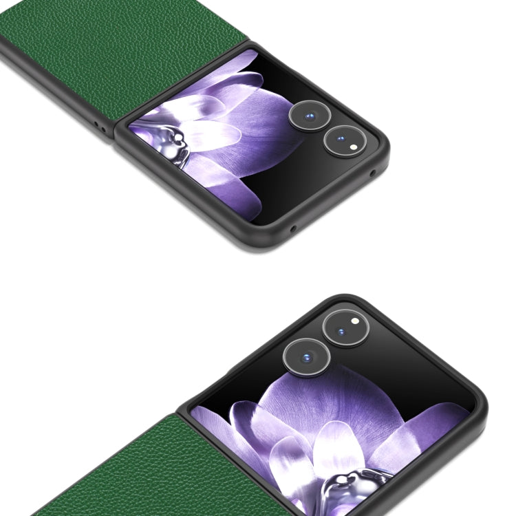 For Xiaomi Mix Flip ABEEL Black Edge Genuine Leather Mino Phone Case