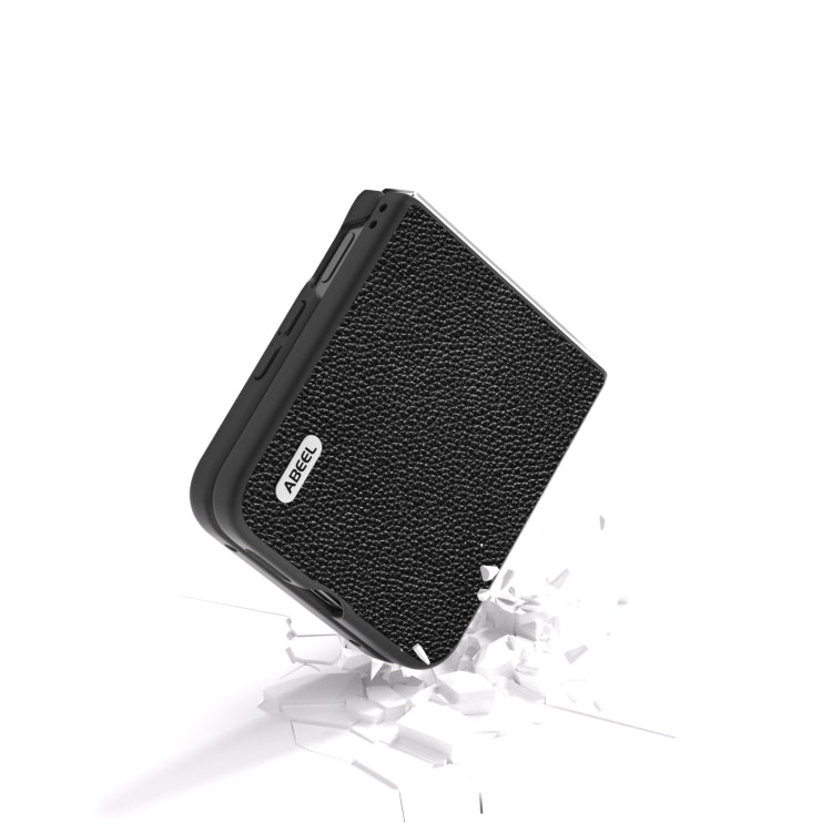 For Xiaomi Mix Flip ABEEL Black Edge Genuine Leather Mino Phone Case